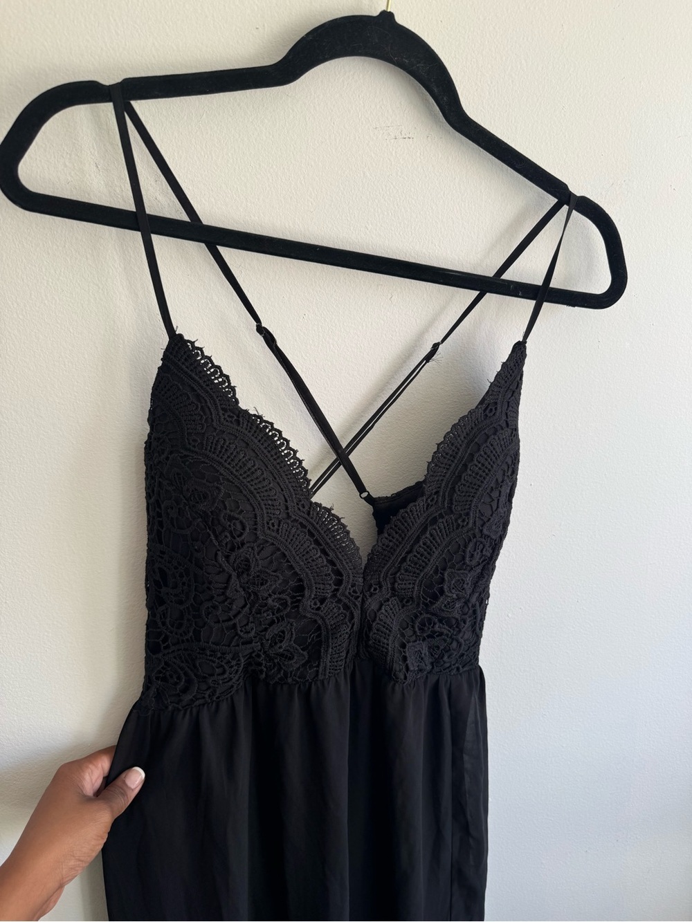 Black Lace Chiffon Maxi Dress – Boho Gothic Sheer Overlay XL - Picture 2 of 15